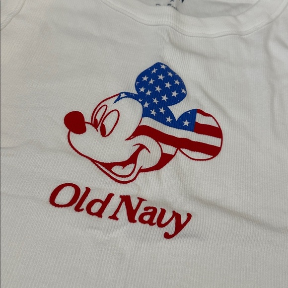 NWT Disney Mickey Mouse ribbed White Tank Top with Patriotic Mickey size XXL - Picture 2 of 8